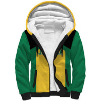 Jamaica Football Custom Sherpa Hoodie Gold Ethnic Motifs - Wonder Print Shop