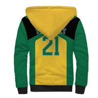 Jamaica Football Custom Sherpa Hoodie Gold Ethnic Motifs - Wonder Print Shop