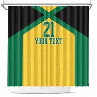 Jamaica Football Custom Shower Curtain Gold Ethnic Motifs
