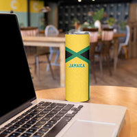 Jamaica Football Custom Skinny Tumbler Gold Ethnic Motifs - Wonder Print Shop