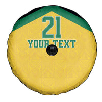 Jamaica Football Custom Spare Tire Cover Gold Ethnic Motifs - Wonder Print Shop