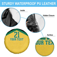 Jamaica Football Custom Spare Tire Cover Gold Ethnic Motifs - Wonder Print Shop