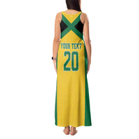 Jamaica Football Custom Tank Maxi Dress Gold Ethnic Motifs - Wonder Print Shop
