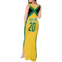 Jamaica Football Custom Tank Maxi Dress Gold Ethnic Motifs - Wonder Print Shop