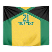 Jamaica Football Custom Tapestry Gold Ethnic Motifs - Wonder Print Shop