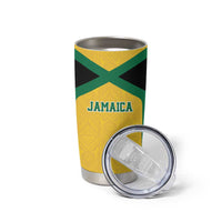 Jamaica Football Custom Tumbler Cup Gold Ethnic Motifs - Wonder Print Shop