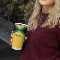 Jamaica Football Custom Tumbler Cup Gold Ethnic Motifs - Wonder Print Shop