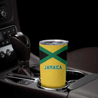 Jamaica Football Custom Tumbler Cup Gold Ethnic Motifs - Wonder Print Shop