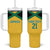 Jamaica Football Custom Tumbler With Handle Gold Ethnic Motifs - Wonder Print Shop