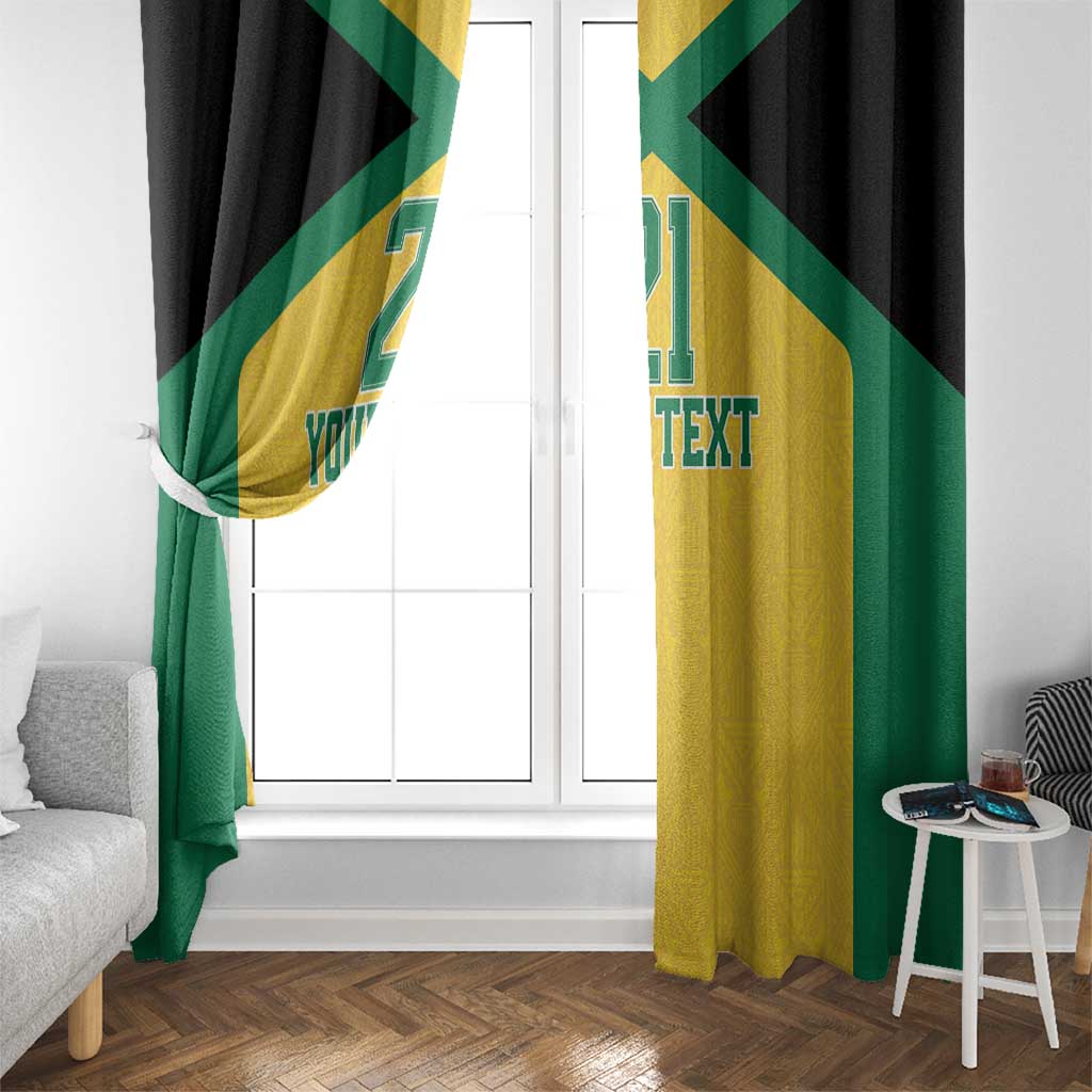 Jamaica Football Custom Window Curtain Gold Ethnic Motifs - Wonder Print Shop