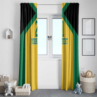 Jamaica Football Custom Window Curtain Gold Ethnic Motifs - Wonder Print Shop