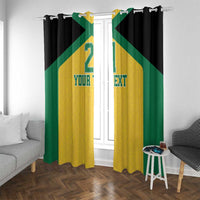Jamaica Football Custom Window Curtain Gold Ethnic Motifs - Wonder Print Shop