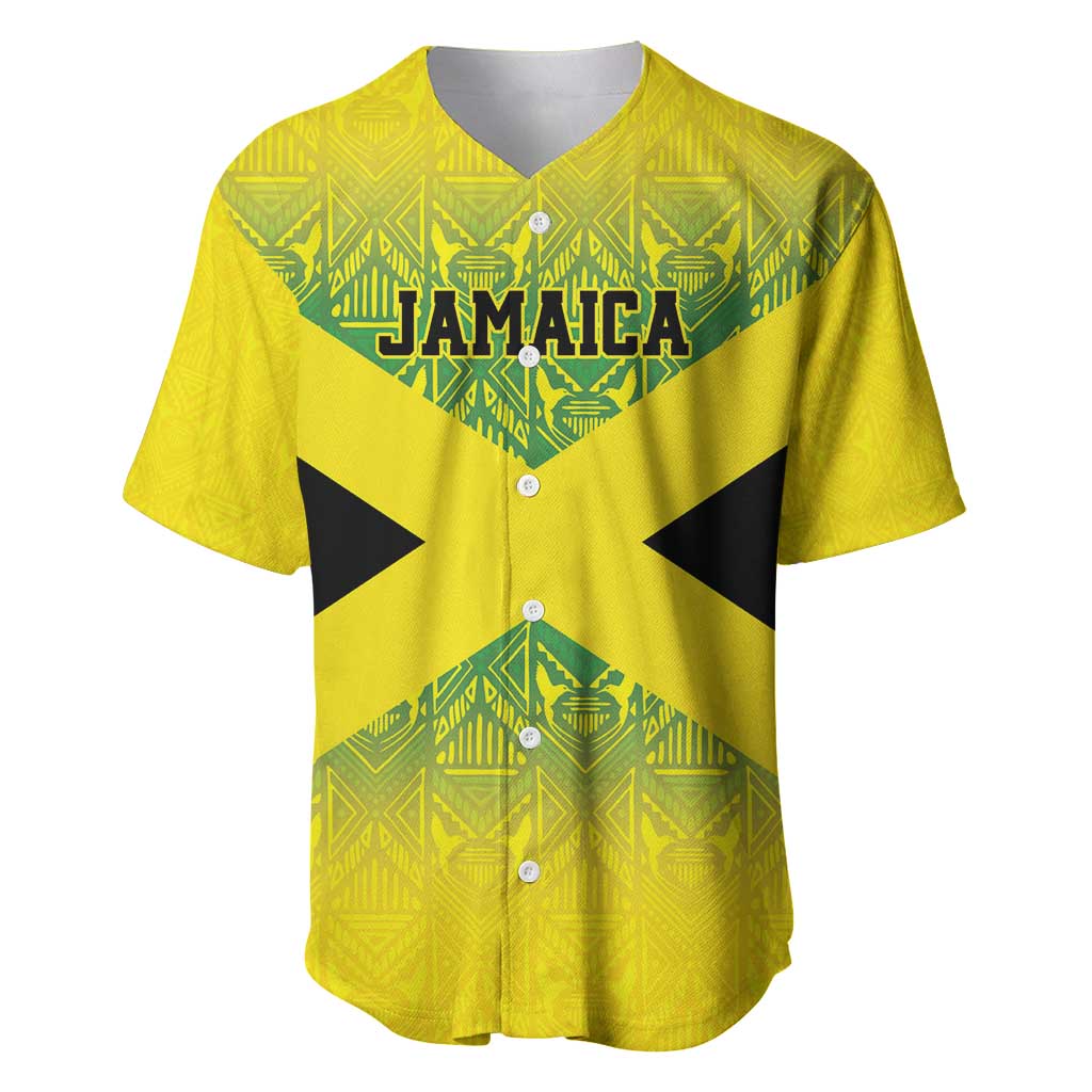Custom Jamaica Reggae Boyz Baseball Jersey With Traditional Pattern LT9 - Wonder Print Shop
