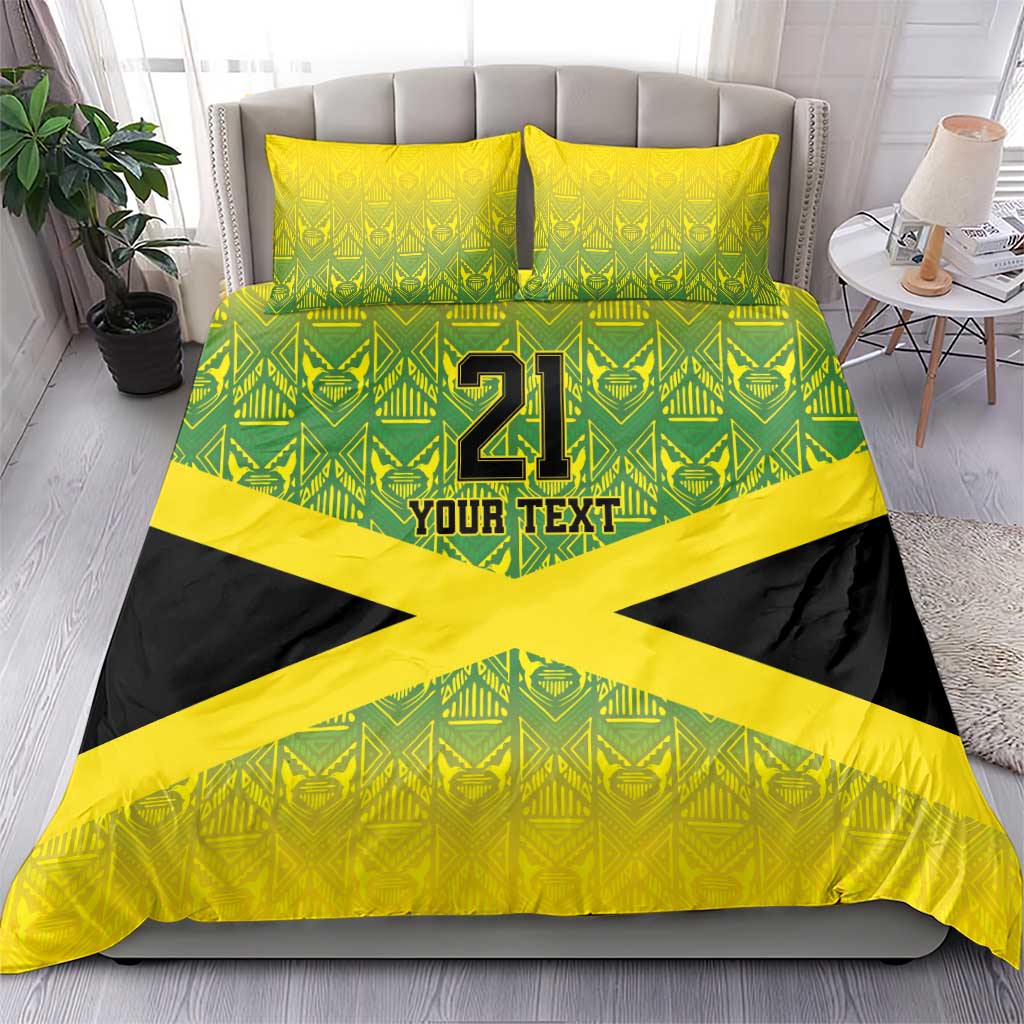 Custom Jamaica Reggae Boyz Bedding Set With Traditional Pattern LT9 - Wonder Print Shop