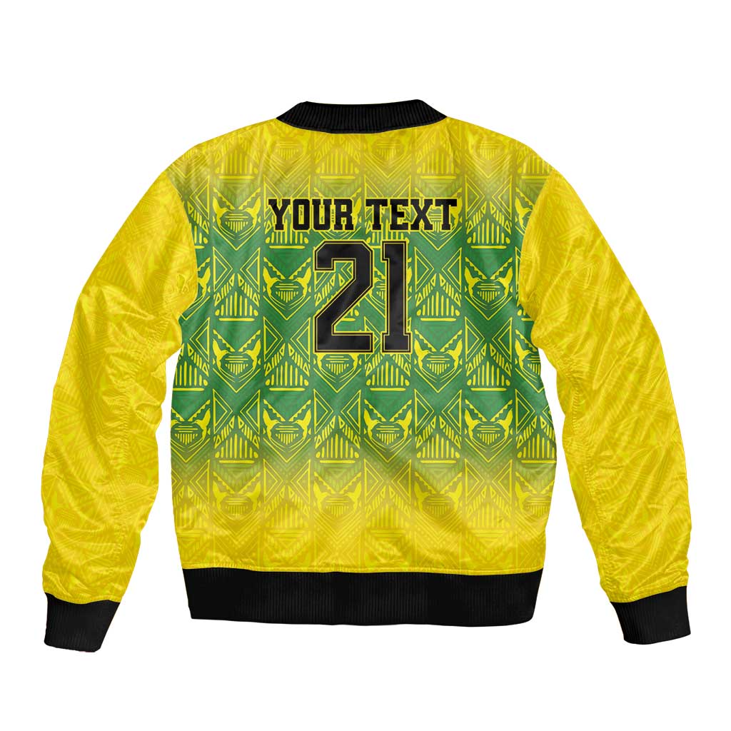 Custom Jamaica Reggae Boyz Bomber Jacket With Traditional Pattern LT9 - Wonder Print Shop