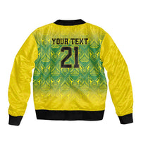 Custom Jamaica Reggae Boyz Bomber Jacket With Traditional Pattern LT9 - Wonder Print Shop