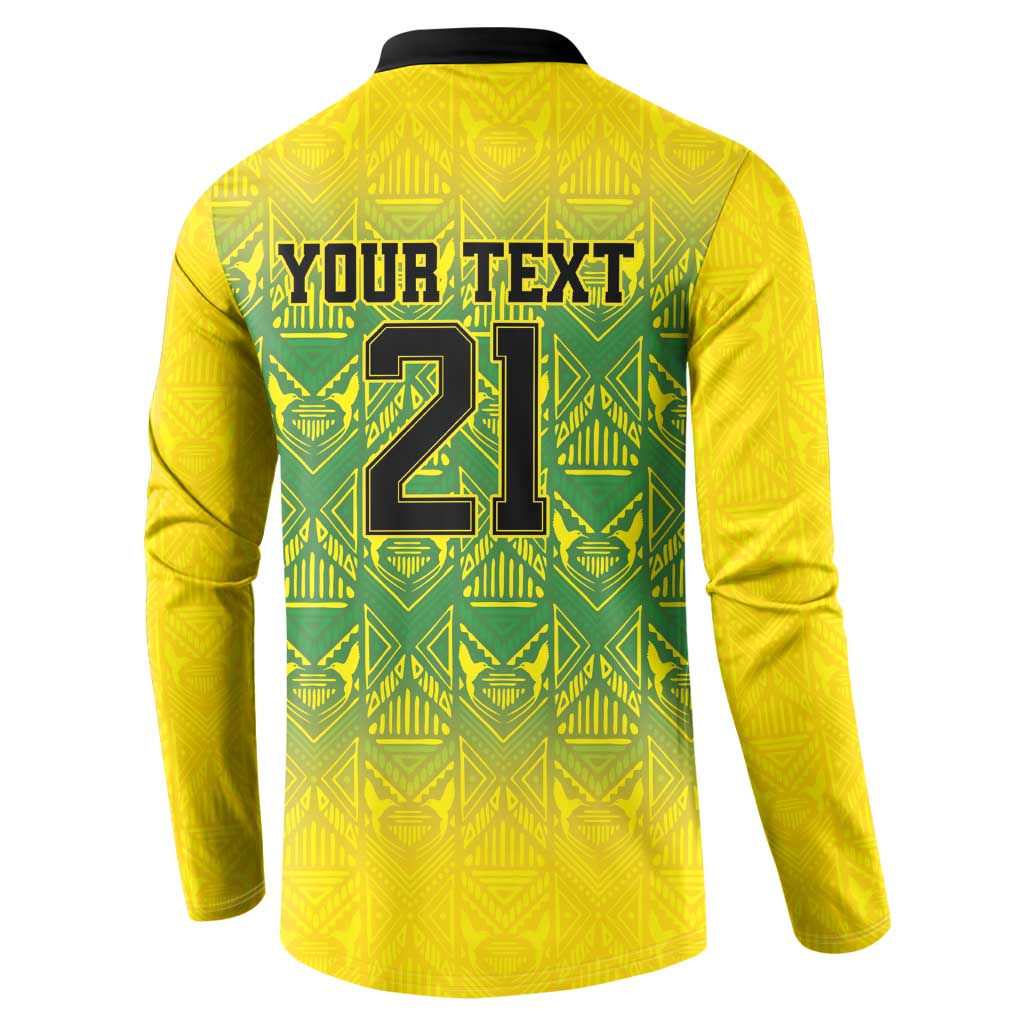 Custom Jamaica Reggae Boyz Button Sweatshirt With Traditional Pattern LT9 - Wonder Print Shop