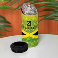 Custom Jamaica Reggae Boyz 4 in 1 Can Cooler Tumbler With Traditional Pattern LT9 - Wonder Print Shop