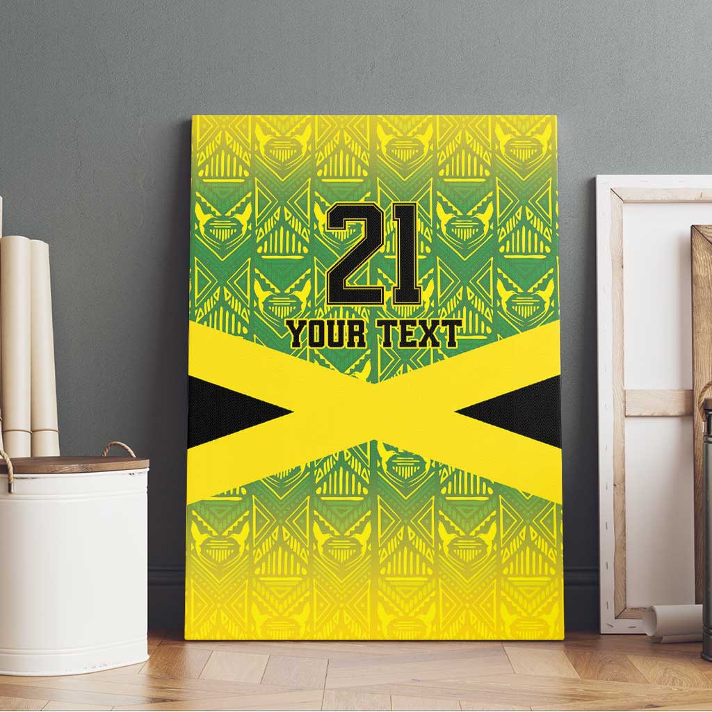 Custom Jamaica Reggae Boyz Canvas Wall Art With Traditional Pattern LT9 - Wonder Print Shop