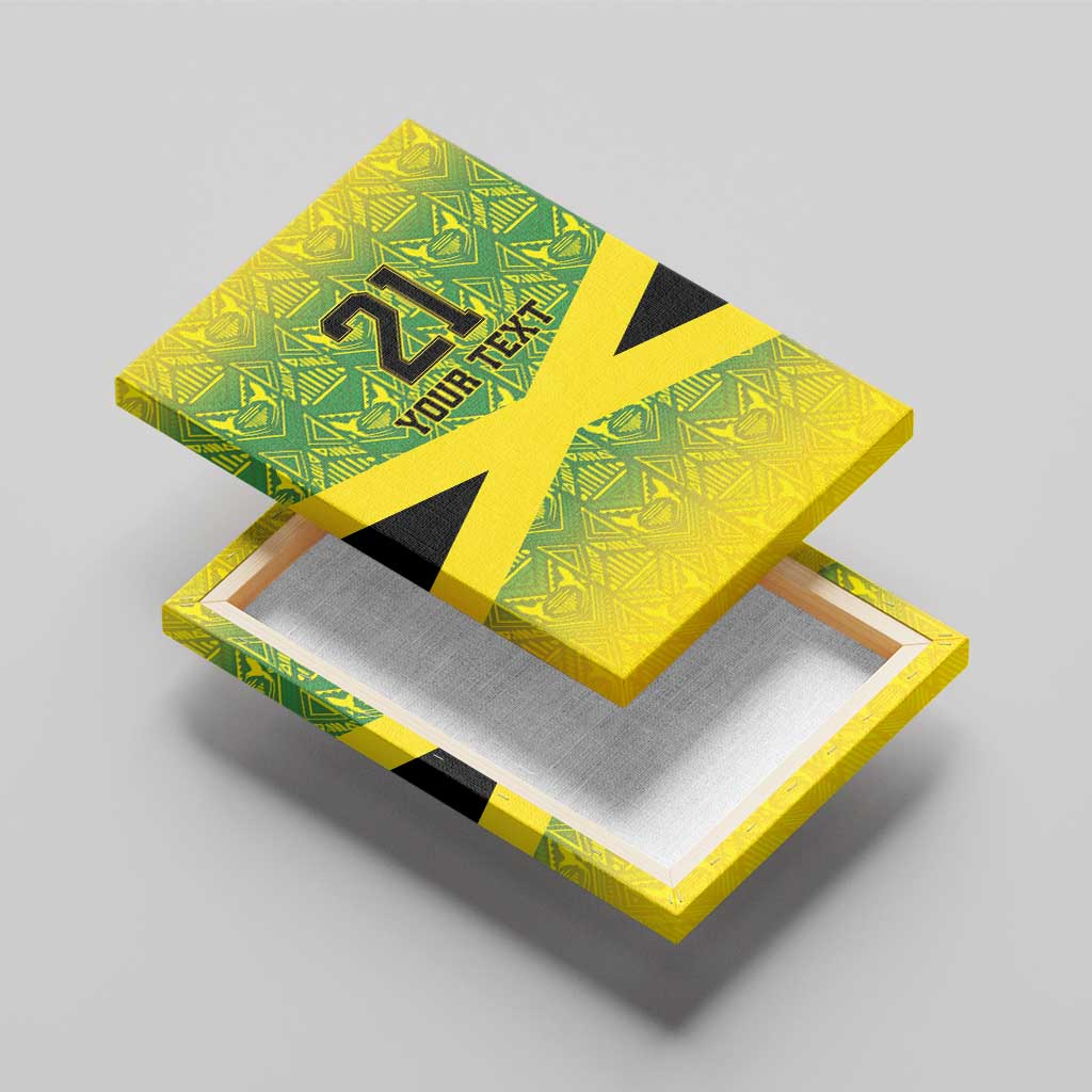 Custom Jamaica Reggae Boyz Canvas Wall Art With Traditional Pattern LT9 - Wonder Print Shop