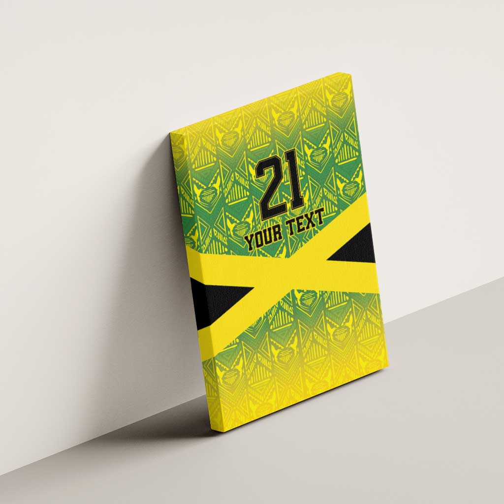 Custom Jamaica Reggae Boyz Canvas Wall Art With Traditional Pattern LT9 - Wonder Print Shop