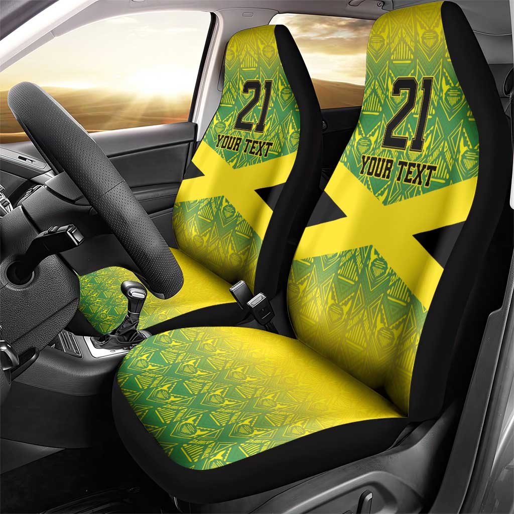 Custom Jamaica Reggae Boyz Car Seat Cover With Traditional Pattern LT9 - Wonder Print Shop
