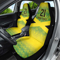 Custom Jamaica Reggae Boyz Car Seat Cover With Traditional Pattern LT9 - Wonder Print Shop