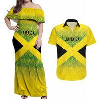Custom Jamaica Reggae Boyz Couples Matching Off Shoulder Maxi Dress and Hawaiian Shirt With Traditional Pattern LT9 - Wonder Print Shop