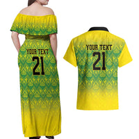 Custom Jamaica Reggae Boyz Couples Matching Off Shoulder Maxi Dress and Hawaiian Shirt With Traditional Pattern LT9 - Wonder Print Shop