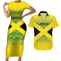 Custom Jamaica Reggae Boyz Couples Matching Short Sleeve Bodycon Dress and Hawaiian Shirt With Traditional Pattern LT9 - Wonder Print Shop