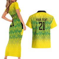 Custom Jamaica Reggae Boyz Couples Matching Short Sleeve Bodycon Dress and Hawaiian Shirt With Traditional Pattern LT9 - Wonder Print Shop