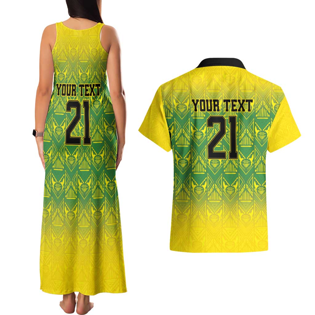 Custom Jamaica Reggae Boyz Couples Matching Tank Maxi Dress and Hawaiian Shirt With Traditional Pattern LT9 - Wonder Print Shop