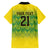 Custom Jamaica Reggae Boyz Family Matching Off The Shoulder Long Sleeve Dress and Hawaiian Shirt With Traditional Pattern - Wonder Print Shop