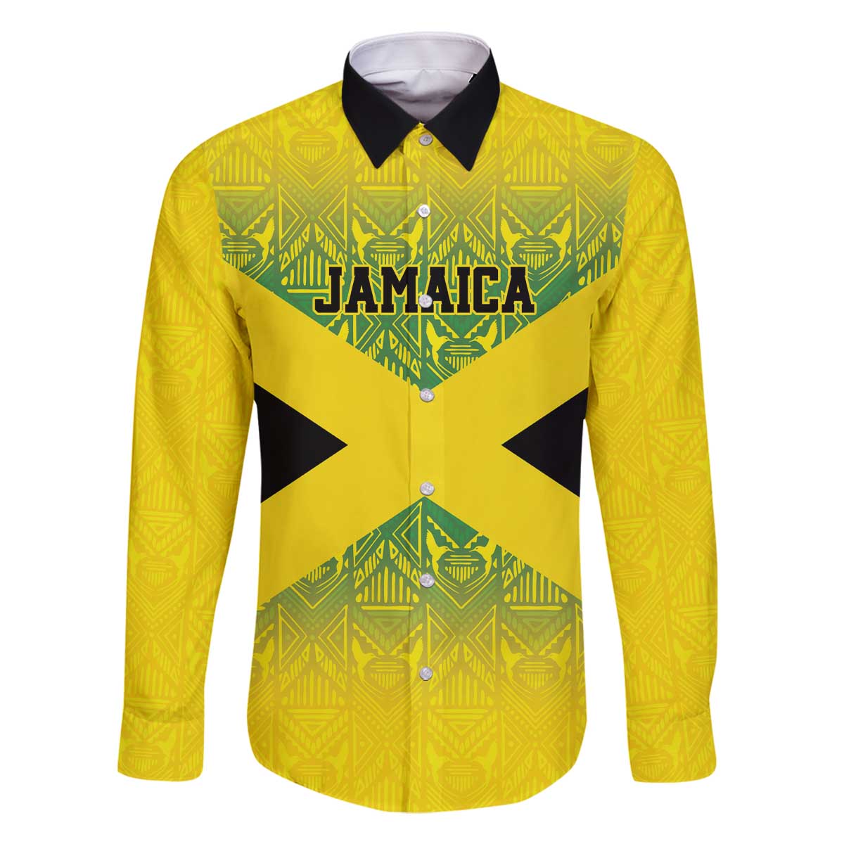 Custom Jamaica Reggae Boyz Family Matching Off The Shoulder Long Sleeve Dress and Hawaiian Shirt With Traditional Pattern - Wonder Print Shop