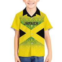 Custom Jamaica Reggae Boyz Family Matching Off The Shoulder Long Sleeve Dress and Hawaiian Shirt With Traditional Pattern - Wonder Print Shop