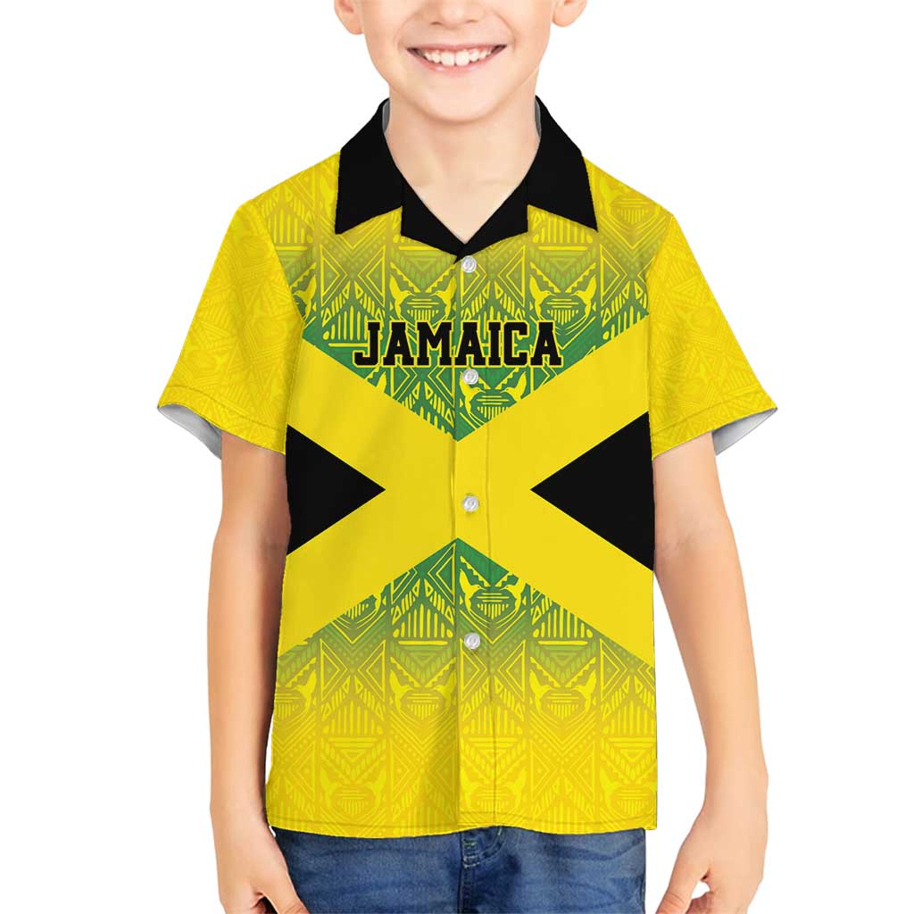 Custom Jamaica Reggae Boyz Family Matching Puletasi and Hawaiian Shirt With Traditional Pattern - Wonder Print Shop