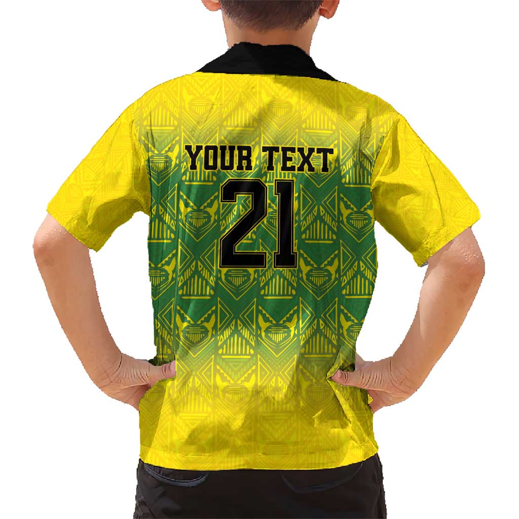 Custom Jamaica Reggae Boyz Family Matching Short Sleeve Bodycon Dress and Hawaiian Shirt With Traditional Pattern - Wonder Print Shop