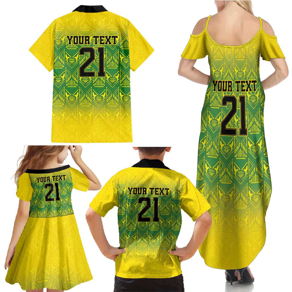 Custom Jamaica Reggae Boyz Family Matching Summer Maxi Dress and Hawaiian Shirt With Traditional Pattern - Wonder Print Shop