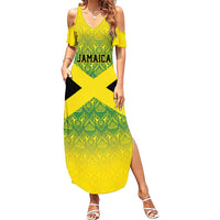 Custom Jamaica Reggae Boyz Family Matching Summer Maxi Dress and Hawaiian Shirt With Traditional Pattern - Wonder Print Shop