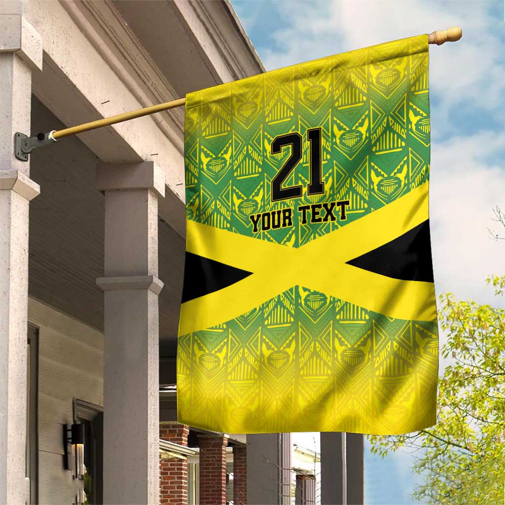 Custom Jamaica Reggae Boyz Garden Flag With Traditional Pattern - Wonder Print Shop