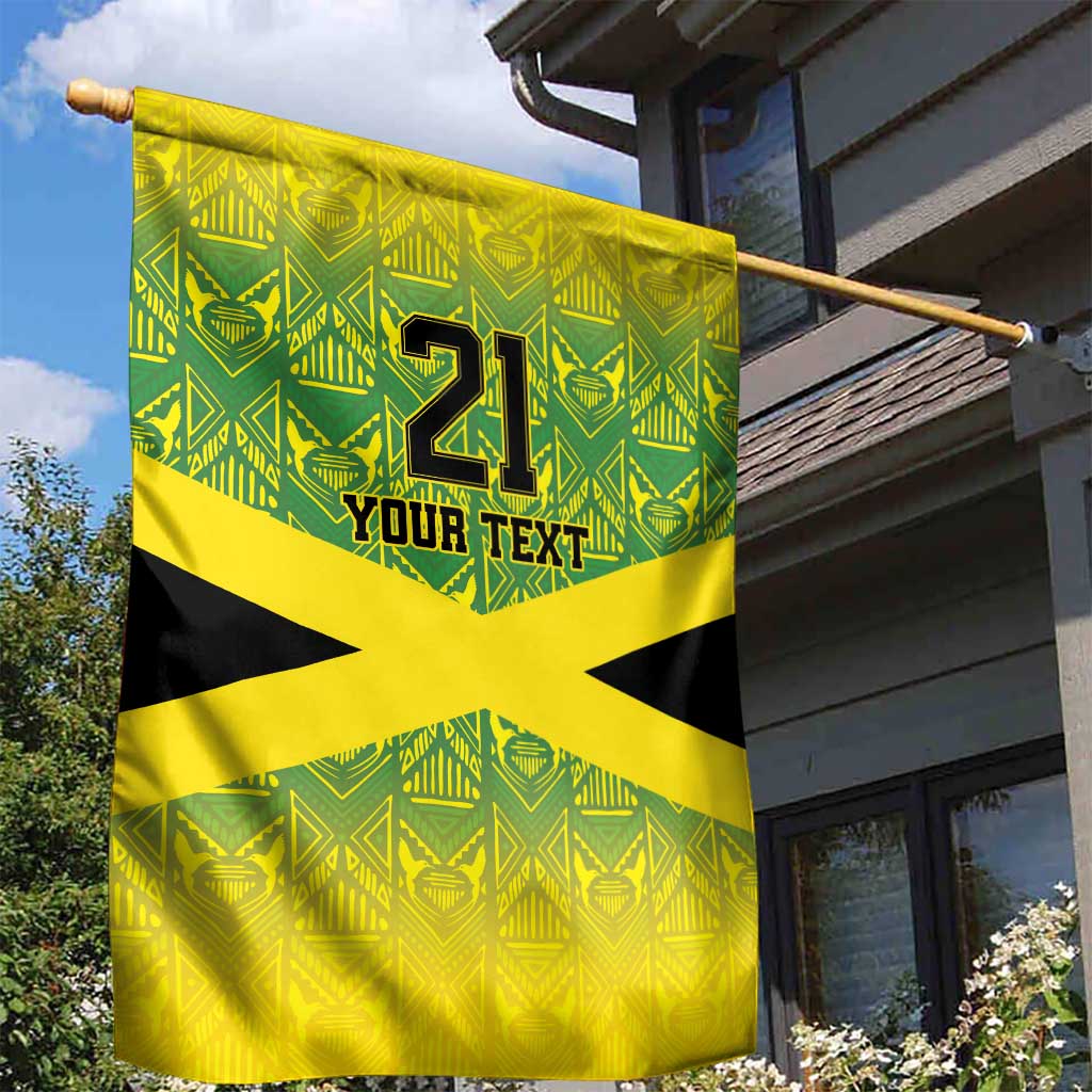Custom Jamaica Reggae Boyz Garden Flag With Traditional Pattern - Wonder Print Shop