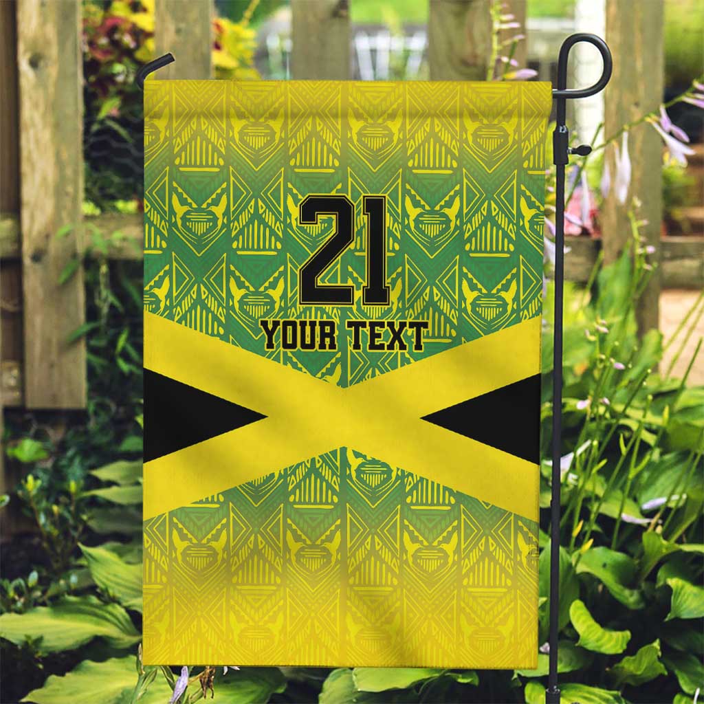 Custom Jamaica Reggae Boyz Garden Flag With Traditional Pattern - Wonder Print Shop