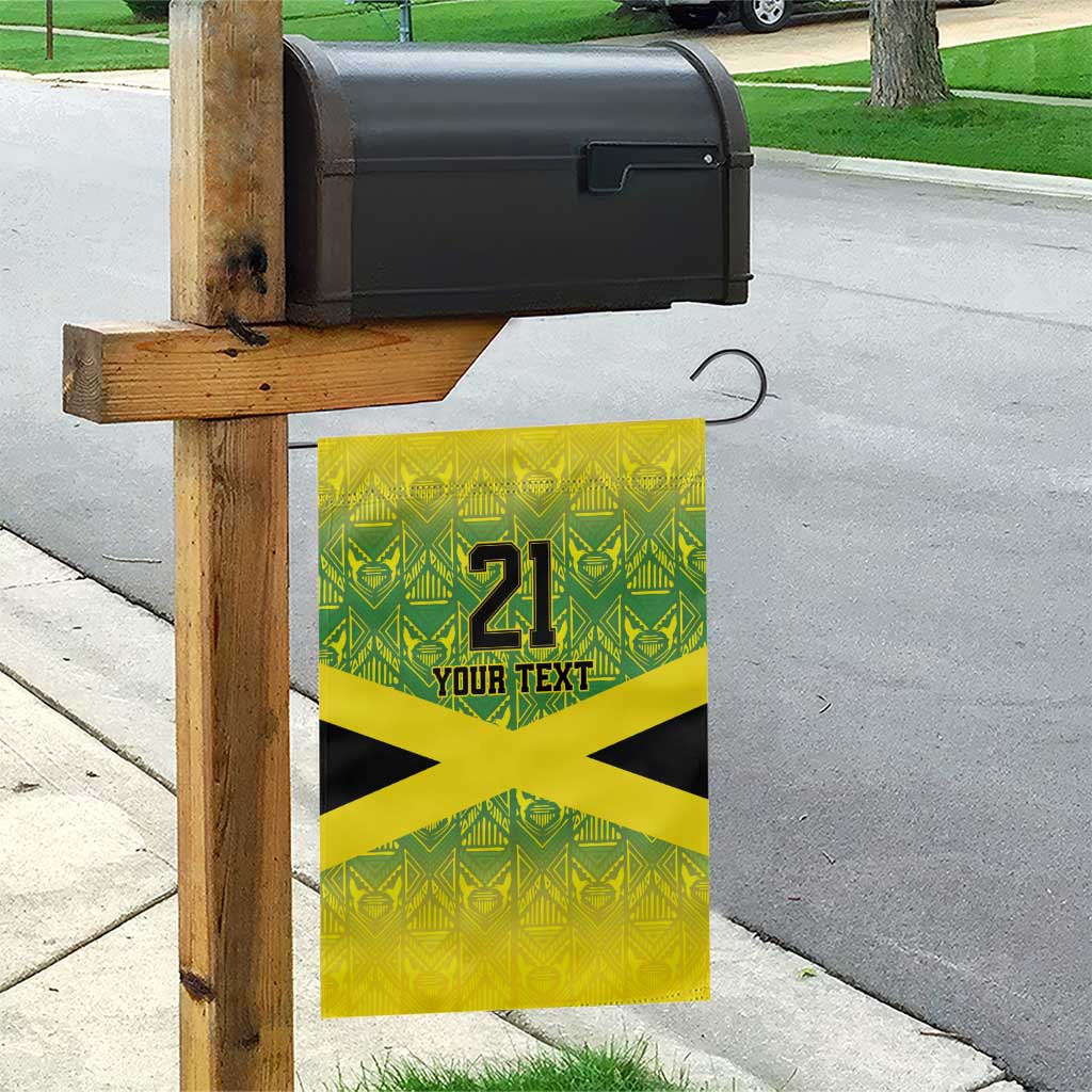 Custom Jamaica Reggae Boyz Garden Flag With Traditional Pattern - Wonder Print Shop