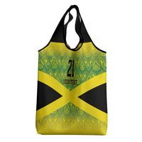 Custom Jamaica Reggae Boyz Grocery Bag With Traditional Pattern
