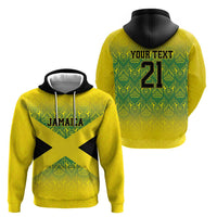 Custom Jamaica Reggae Boyz Hoodie With Traditional Pattern - Wonder Print Shop