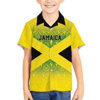 Custom Jamaica Reggae Boyz Kid Hawaiian Shirt With Traditional Pattern - Wonder Print Shop