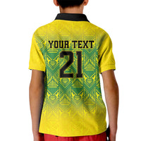 Custom Jamaica Reggae Boyz Kid Polo Shirt With Traditional Pattern - Wonder Print Shop