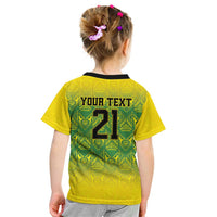 Custom Jamaica Reggae Boyz Kid T Shirt With Traditional Pattern - Wonder Print Shop