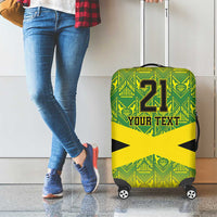 Custom Jamaica Reggae Boyz Luggage Cover With Traditional Pattern - Wonder Print Shop