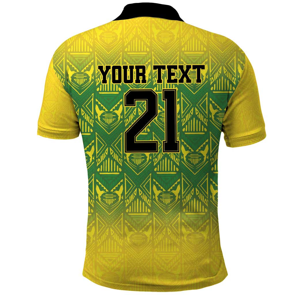 Custom Jamaica Reggae Boyz Polo Shirt With Traditional Pattern - Wonder Print Shop
